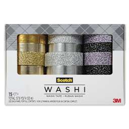 Scotch Washi Tape - Metallic Glitter Colors, Set of 15 - front of packaging