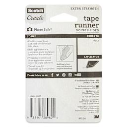 Scotch Extra Strength Tape Runner - 0.3" x 33 ft - back of packaging
