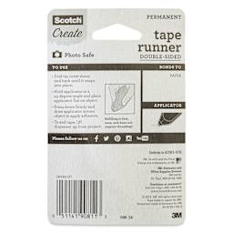 Scotch Permanent Tape Runner - 0.3" x 16.3 yds - back of packaging