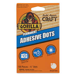 Gorilla Permanent Adhesive Dots - Pkg of 150, 1/2" - front of packaging