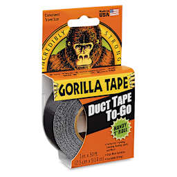 Gorilla Tape - Angled view of Black Roll shown in package