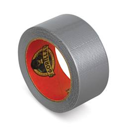 Gorilla Tape - Silver roll upright showing surface and core