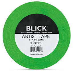 Blick Artist Tape - Fluorescent Green, 1" x 60 yds, front