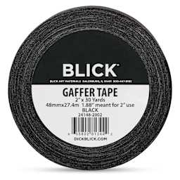 Blick Gaffers Tape - 2" x 30 yds, Black (Front of packaging)