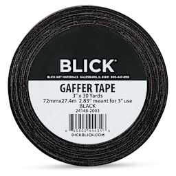 Blick Gaffers Tape - 3" x 30 yds, Black (Front of packaging)