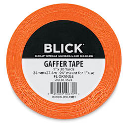 Blick Gaffers Tape - 1" x 30 yds, Fluorescent Orange (Front of packaging)