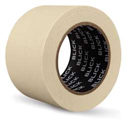 Blick General Purpose Masking Tape - Natural, 3" x 60 yds - out of packaging, angled