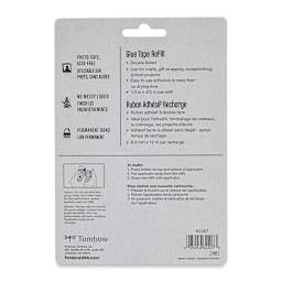 Tombow Mono Adhesive - Permanent Refill, Pkg of 3 back of package