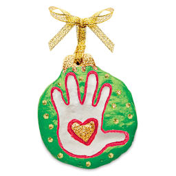 Keepsake Ornament Mini Kit - Finished decorated Hand on Green Ornament