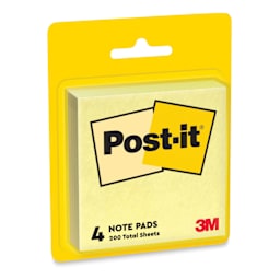 Post-it Notes - Pkg of 4, Canary Yellow, 3" x 3"