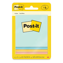 Post-it Notes - Pkg of 4, Beachside Cafe, 3" x 3" front of packaging