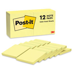 Post-it Notes - Pkg of 12, Canary Yellow, 3" x 3" contents