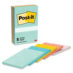 Post-it Notes - Pkg of 5, Beachside Cafe, Lined, 4" x 6" contents