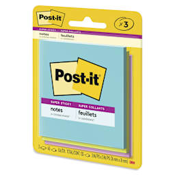 Post-it Super Sticky Notes - 3" x 3", Supernova Neons Collection, Blank, Pkg of 3