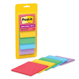 Post-it Super Sticky Notes - Pkg of 5, 3" x 3", Playful Primaries, Blank