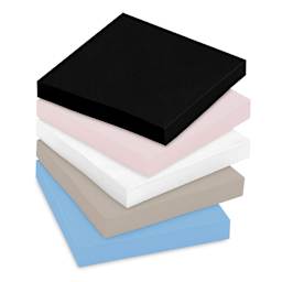 Post-it Super Sticky Notes - Pkg of 5, 3" x 3", Simply Serene Collection, Blank notepads stacked