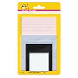 Post-it Super Sticky Notes - Pkg of 4, Assorted Sizes, Simply Serene Collection Assortment front of packaging