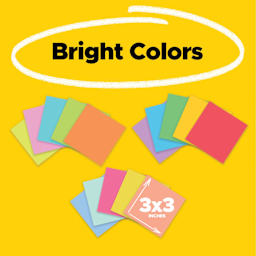 Bright Colors, 3" x 3"