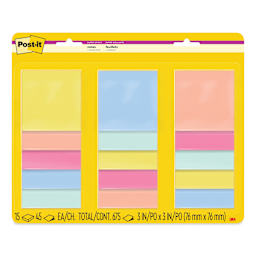 Post-it Super Sticky Notes - Pkg of 15, 3" x 3", Summer Joy Collection, Blank front of packaging