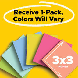 Receive 1-Pack, Colors Will Vary, 3" x 3"