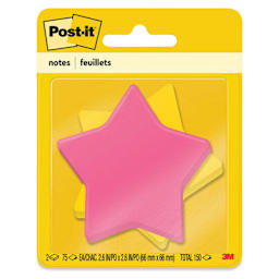 Post-it Note Shapes - Star, Pkg of 2, 3" x 3" (front of packaging)