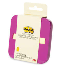 Post-it Pop Up Bright Dispensers - Pink, in packaging. Colors will vary.