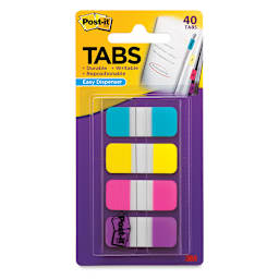 Post-it Tabs - Front of blister package of 40 Bright Colors