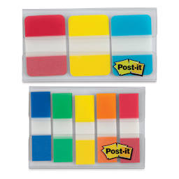 Post-it Flags and Tabs - Primary Colors, Pkg of 136 - flag and tab containers out of package