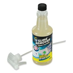 Green Gobbler Slime Remover - Capped 32 oz bottle shown with spray nozzle adjacent
