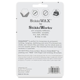 StikkiWorks StikkiWax Adhesive - Pkg of 12, back of the packaging