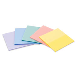 Post-It Transparent Notes - Pkg of 5, 2.8" x 2.8", Pastels