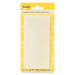 Post-It Transparent Notes - Single Pad, 2.8" x 5.8", White front of packaging