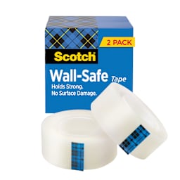 Scotch Wall-Safe Tape - Pkg of 2, 3/4" x 108' Rolls