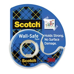 Scotch Wall-Safe Tape - Single, 3/4" x 650" Roll with Dispenser front of packaging