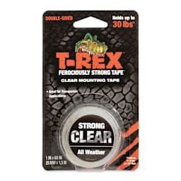 T-Rex Strong and Clear Mounting Tape - Clear, 1" x 60" - front of packaging