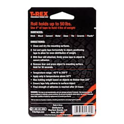 T-Rex Extreme Hold Mounting Tape - Black, 1" x 60" - back of packaging