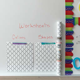 Duck EasyLiner Adhesive Laminate - Sign using Gray Quattrefoil pattern