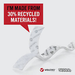 Velcro Brand ECO Collection Tape, White, 3 ft x 7/8"