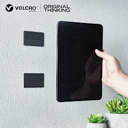 Velcro Brand ECO Collection Industrial Strips, Pkg of 2, Black, 3" x 1-3/4", On Wall