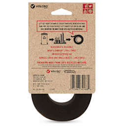 Velcro Brand ECO Collection Straps, Black, 10 ft x 1" Roll, Back Of Package