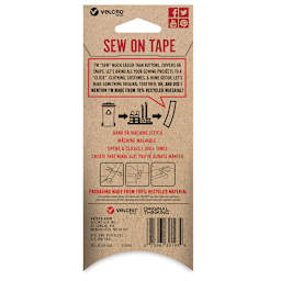 Velcro Brand ECO Collection Sew-On Tape, White, 36" x 3/4", Back Of Package