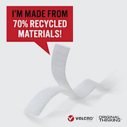 Velcro Brand ECO Collection Sew-On Tape, White, 36" x 3/4"