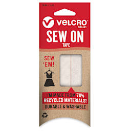 Velcro Brand ECO Collection Sew-On Tape, White, 36" x 3/4", Front Of Package