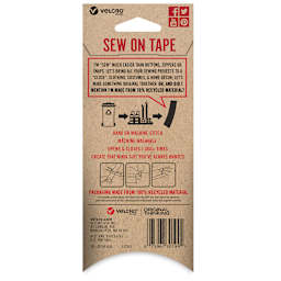 Velcro Brand ECO Collection Sew-On Tape, Black, 36" x 3/4", Back Of Package