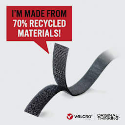 Velcro Brand ECO Collection Sew-On Tape, Black, 36" x 3/4"