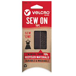 Velcro Brand ECO Collection Sew-On Tape, Black, 36" x 3/4", Front Of Package