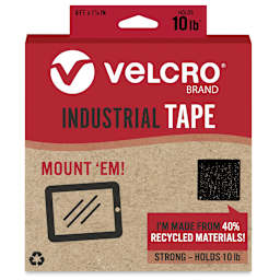 Velcro Brand ECO Collection Industrial Tape, Black, 8 ft x 1-7/8", Front Of Package