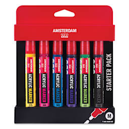 Amsterdam Acrylic Marker - Basic Colors, Set of 6, front of the packaging