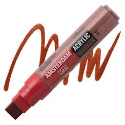 Amsterdam Acrylic Marker - Burnt Sienna, 15 mm marker and swatch