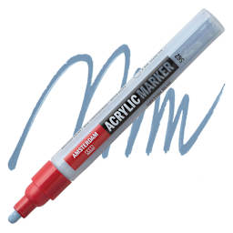 Amsterdam Acrylic Marker - Grey Blue, 4 mm marker and swatch